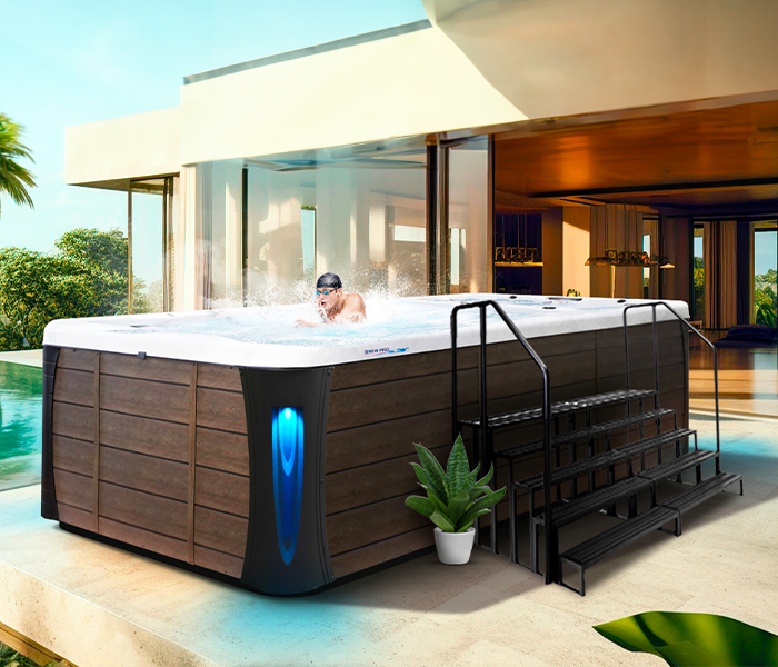 Calspas hot tub being used in a family setting - Apple Valley